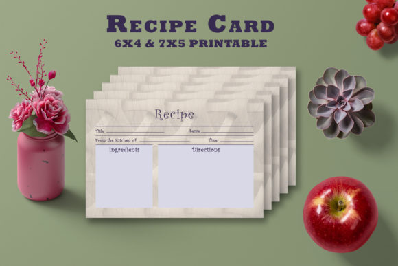 Artistic Floral Recipe Card Template V28: A Modern and Textured Way to Share Your Culinary Creations