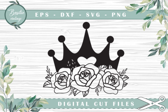 Crown Floral Roses Cutting Files: Unleash Your Creativity with Digital Illustrations