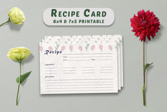 Discover the Charm of Vintage Floral Recipe Card Printable V30