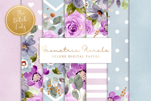 Exploring Lavender Floral Geometric Patterns: A Versatile Design Resource