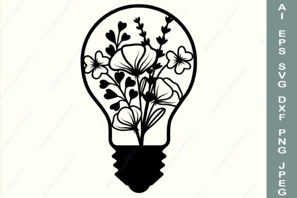Floral Lightbulb: A Creative Digital Design