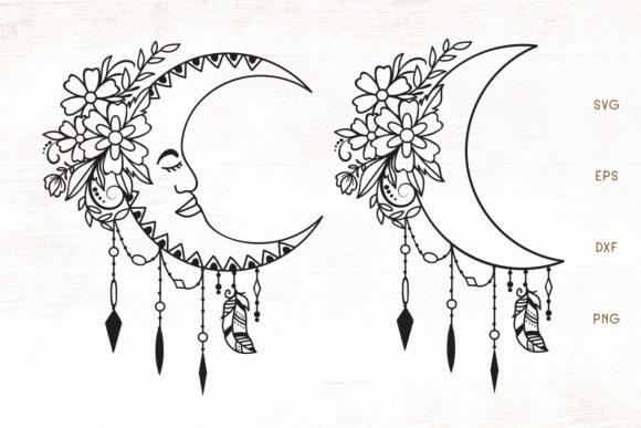 Floral Moon SVG: A Versatile Design Element