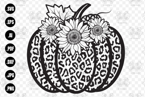 Floral Pumpkin and Leopard SVG File for Creative Projects