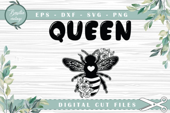 Queen Bee Floral Cutting Files for Creative Projects
