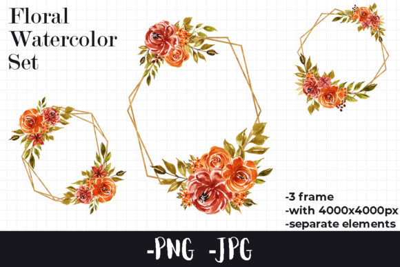 Watercolor Autumnal Floral Frame 3