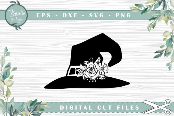 Witch Hat Floral Halloween Cutting Files: A Creative Twist for Your Festive Projects